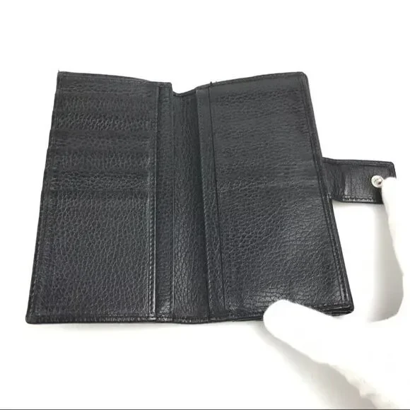 GUCCI WALLET BI FOLD 143389 0959 GG CANVAS Black Leather Authentic - Picture 8 of 11
